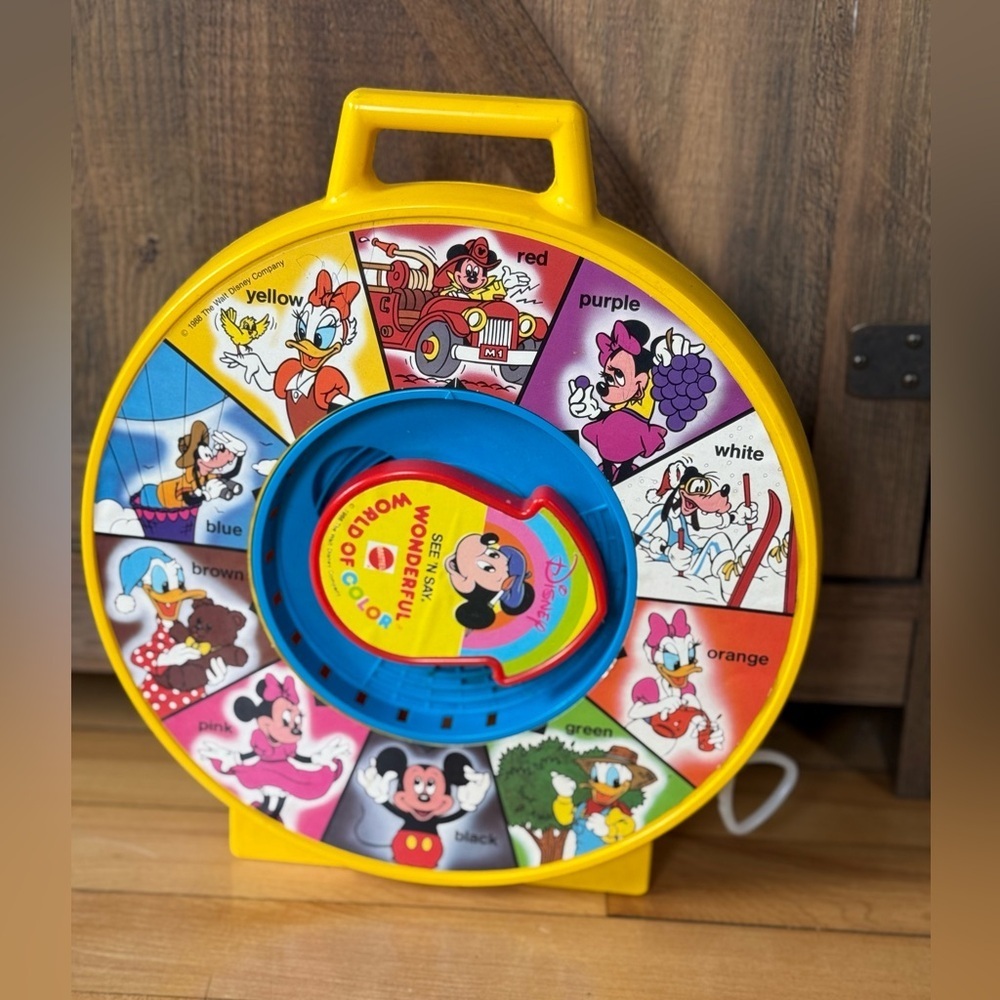 VTG Mattel Disney 1988 See N Say Wonderful World of Color - Tested And WORKS!